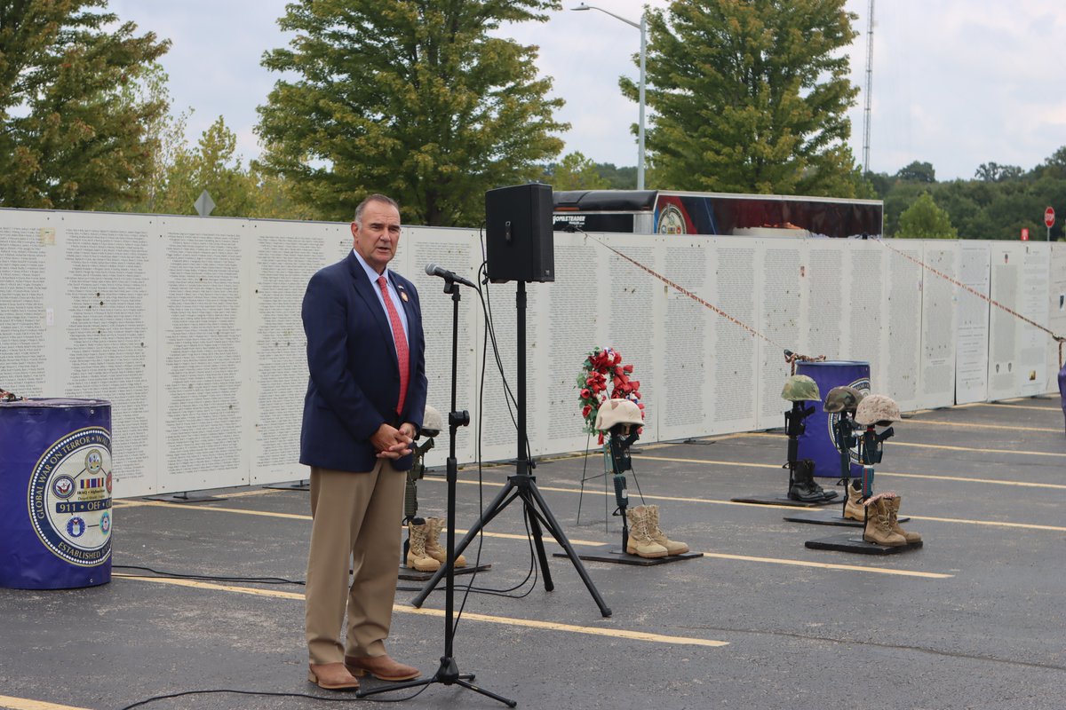 GovMikeKehoe's tweet photo. Today, I had the honor of visiting the Global War on Terror Traveling Memorial Wall during its first-ever stop in Missouri.

In the first year following the 9/11 attacks, more than 200,000 Americans enlisted in the U.S. military, fully aware that they would likely deploy to active combat zones in the Global War on Terrorism. This Wall is a powerful reminder of those who made the ultimate sacrifice and of our responsibility to ensure their service and stories are never forgotten.
