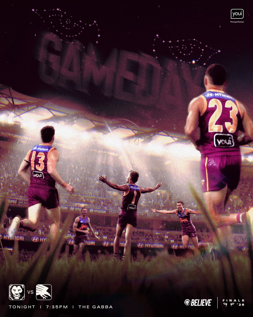 brisbanelions's tweet photo. GAME DAY! Under lights at The Gabba tonight! 🦁 https://t.co/XfGkSy9zXg
