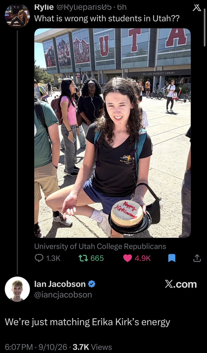 vladgothgirl's tweet photo. He deleted it but I took screenshots.

Does the University of Utah support political assassinations and students who encourage them?

@UUtah @UofUGOP https://t.co/NFBcVJRRaX