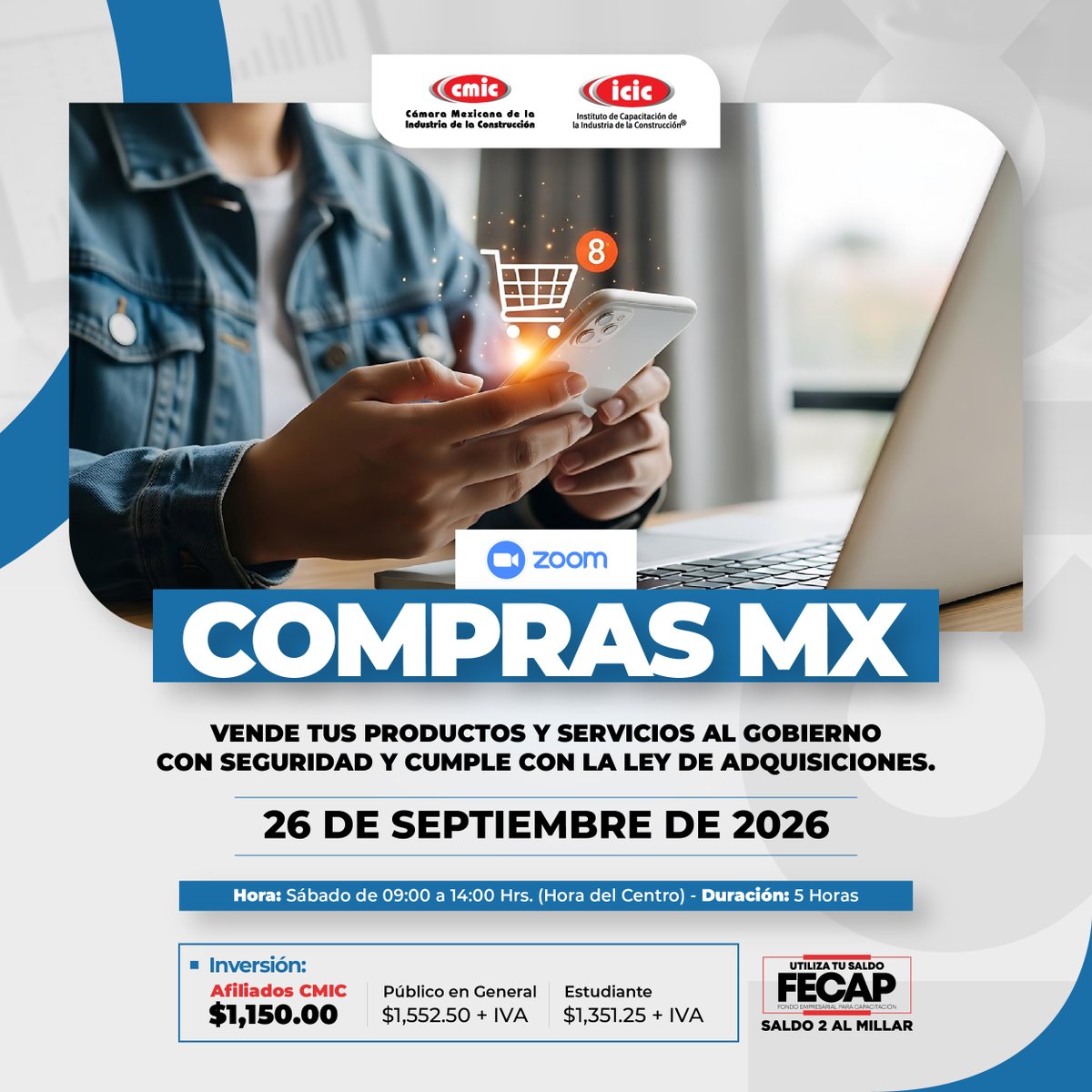 ICICYucatan's tweet photo. Con este curso  los participantes identificarán los apartados, áreas y funcionalidades técnico operativas de Compras MX para participar en procedimientos de contratación pública como licitantes.

¡Inscríbete ya!

📲Escríbenos : https://t.co/IXoeAQrog2 https://t.co/g3furrlT64