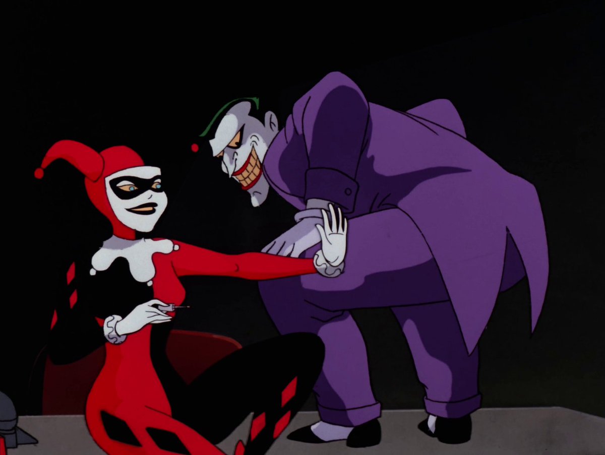 worldsfinest's tweet photo. Harley Quinn made her first-ever appearance in Batman: The Animated Series episode "Joker's Favor," which debuted on this day, Sept. 11, in 1992! Written by Paul Dini and directed by Boyd Kirkland, here The Joker collects on an old debt! #BatmanTAS #Batman #HarleyQuinn #OnThisDay https://t.co/kqE54dmFZI