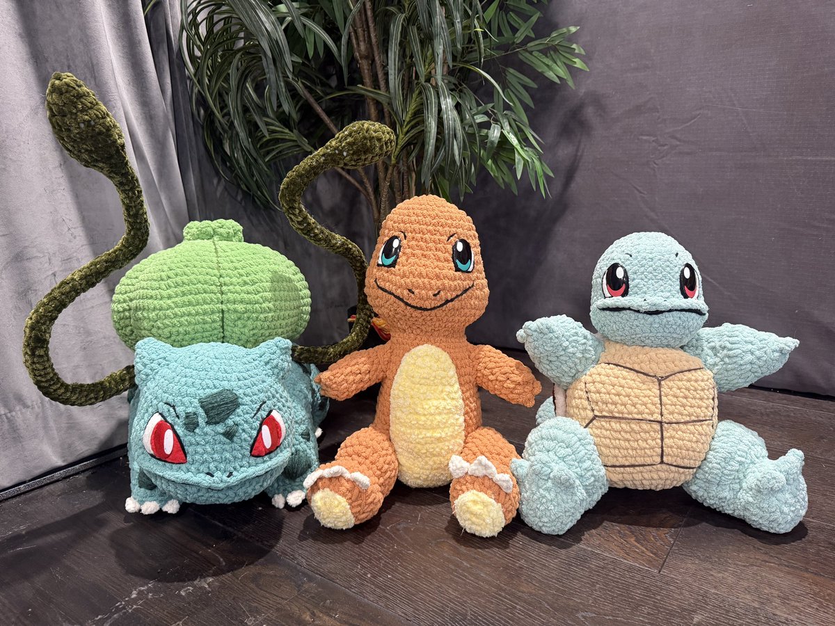 Amouranth's tweet photo. What kind of Gym Leader would you be? 

My first crochet project is complete ❤️ I’m partial to dragons and fire type 🔥 https://t.co/S0EqkKIXqh