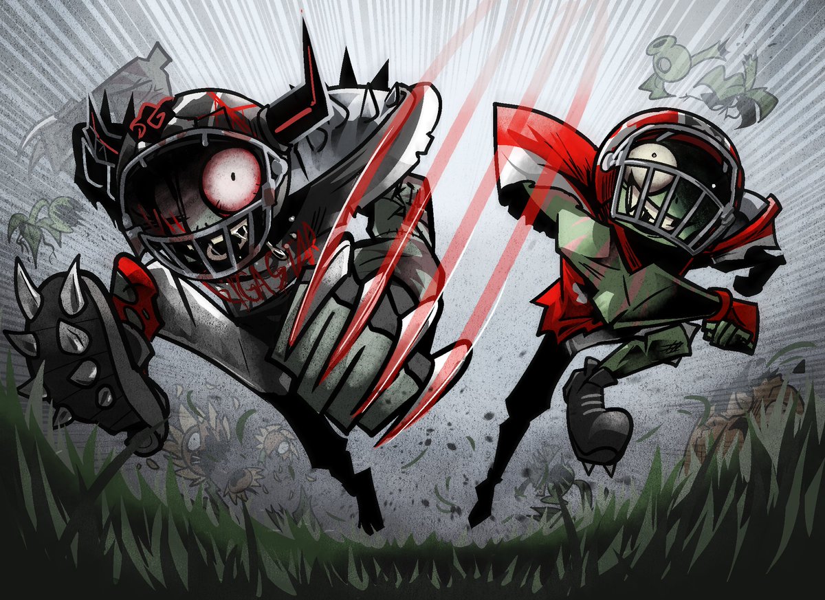 Profbrainrot's tweet photo. The ALL-STAR Brothers just wants to play with you!🏈 #pvz #pvzfanart https://t.co/HsAaUZLoND
