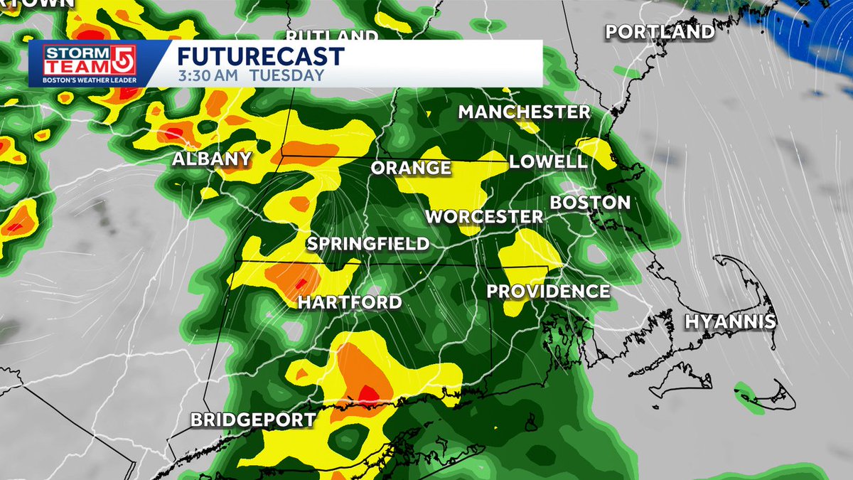 Wxdavidw's tweet photo. Periods of heavy rain move in overnight through Tuesday morning. This will impact your Tuesday morning commute. Rain ends by early afternoon. https://t.co/lSgGARNLfR