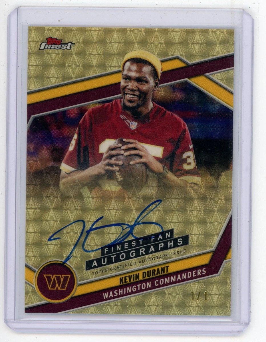 JylesAuctions's tweet photo. Kevin Durant 2025 Topps Finest #FAN-KD Superfractor 1/1 Auto Washington Commanders

This is awesome

https://t.co/TaPYh52Qr0 #ad https://t.co/PLYxwFNbUL