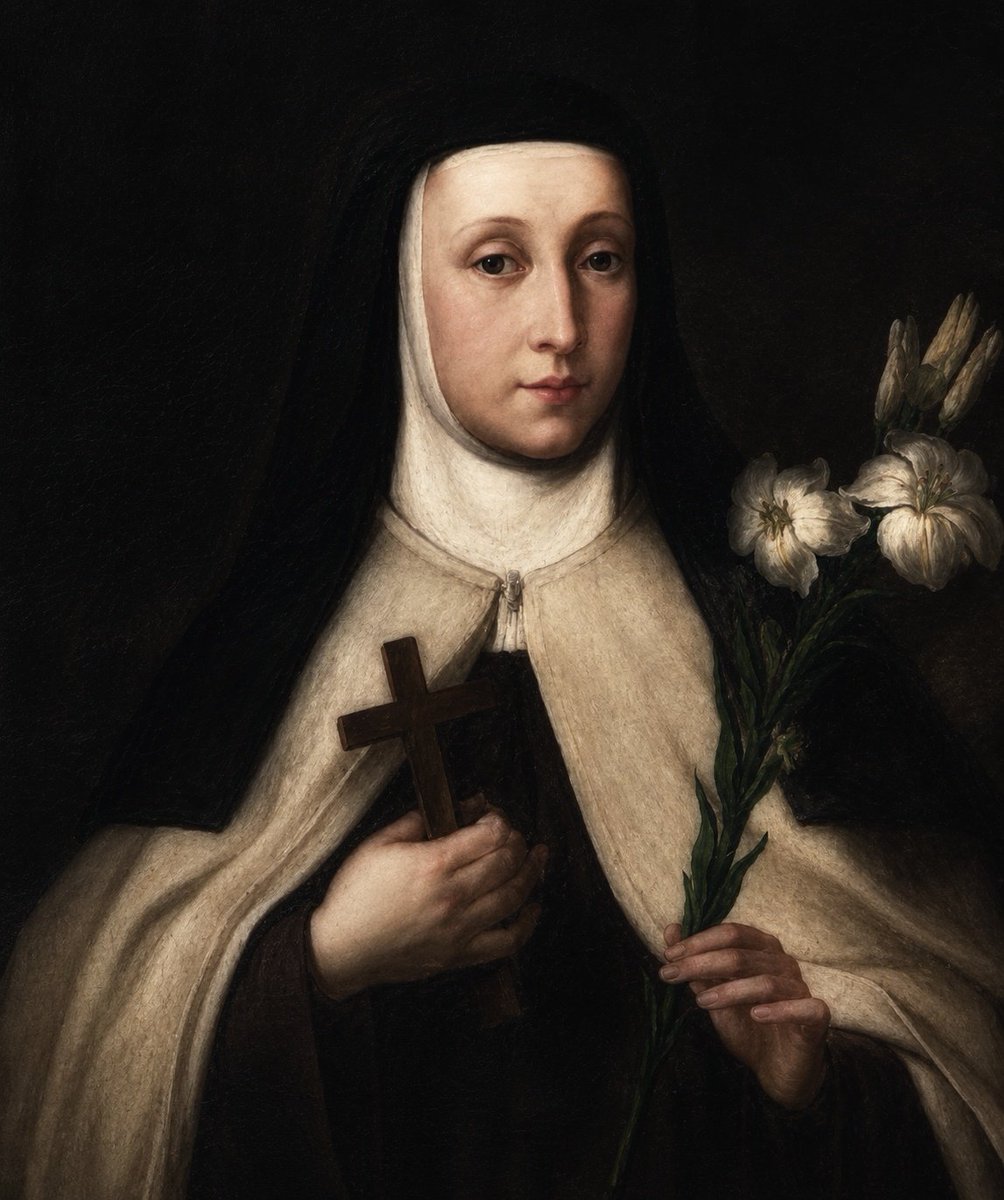 TempusFugit4016's tweet photo. "Always receive with equal contentment from God’s hand either consolations or sufferings, peace or distress, health or illness. Ask nothing, refuse nothing, but always be ready to do and to suffer anything that comes from His Providence." - St. Teresa Margaret https://t.co/NE1gosWpNE