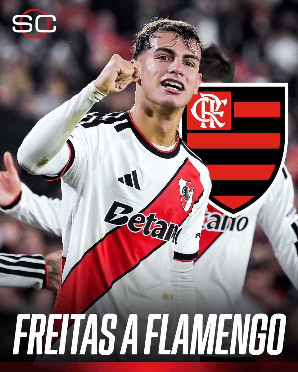SC_ESPN's tweet photo. #AHORA - ¡JOAQUÍN FREITAS ES REFUERZO DE FLAMENGO! River vendió al juvenil por 15 millones de dólares entre monto fijo y bonos por el 80% del pase.

El Millo se queda con el 20% restante y le deberá pagar 1 millón de dólares a Acassuso.

ℹ️ @GustavoYarroch https://t.co/LuvAlVLkAR