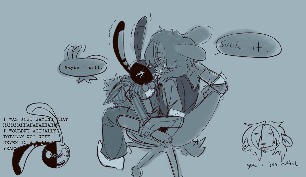 terribletyto's tweet photo. (cw: suggestive)

yea they need to die
(the rabbit is @killyourcrt)
#oc #art #deltarune https://t.co/aL2OiJzKPx
