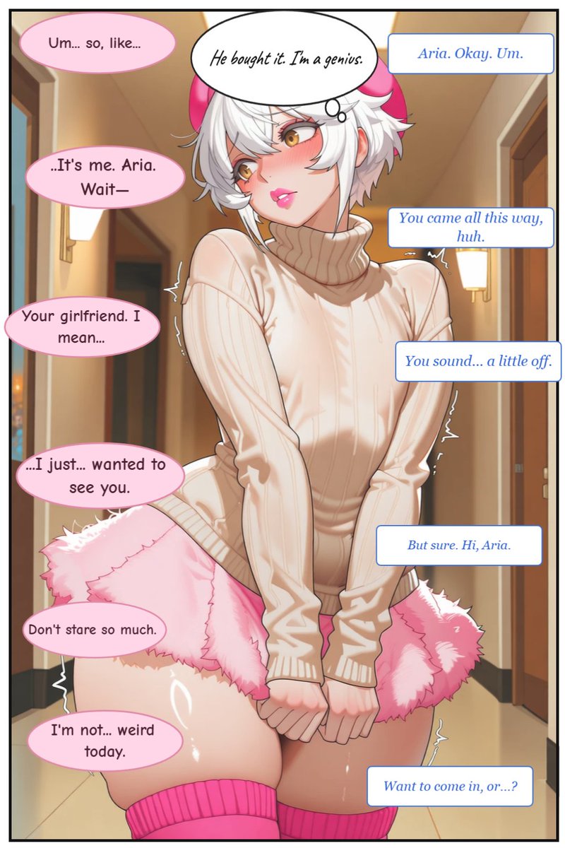 Empen_01's tweet photo. Um... I'm Aria, okay? He bought it. I'm a genius. Then why am I on my knees with his— nnh. #femboy #hentai  #oral https://t.co/yYF95ro6aq
