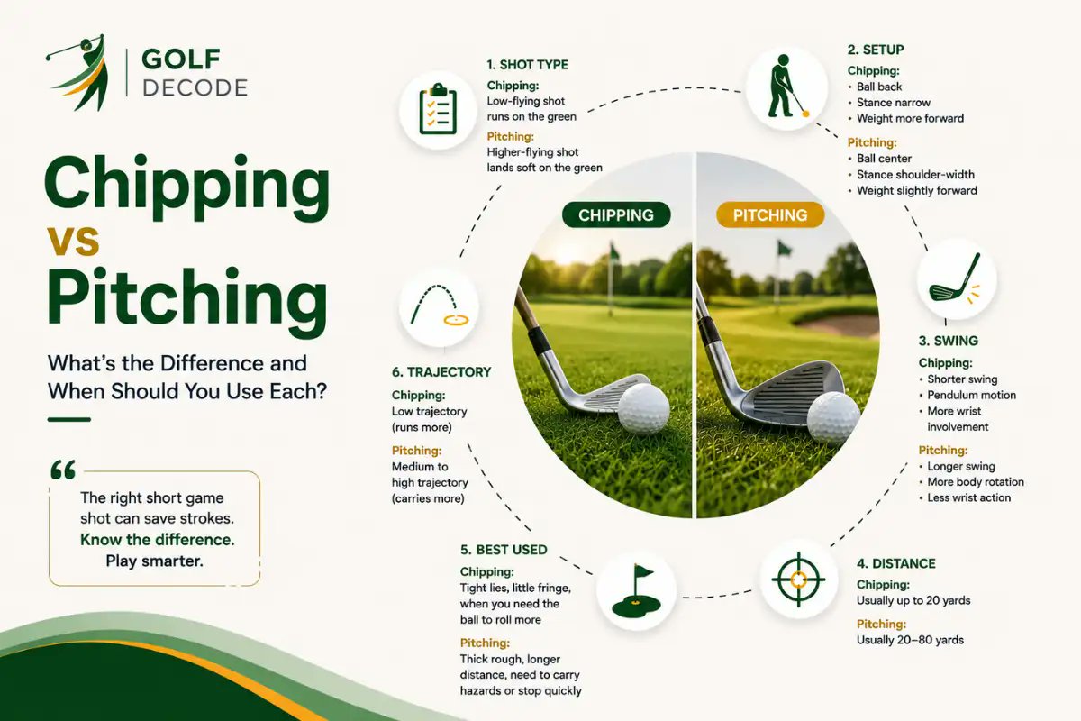 golfdecode72990's tweet photo. Chipping vs Pitching: What's the Difference? ⛳
Chip = lower flight + more roll
Pitch = higher flight + more carry
But there's no fixed distance where a chip automatically becomes a pitch.
The situation matters more.
👉 https://t.co/MKCaHb9EdR
#Golf #GolfTips #ShortGame https://t.co/5NgbgNfEcv