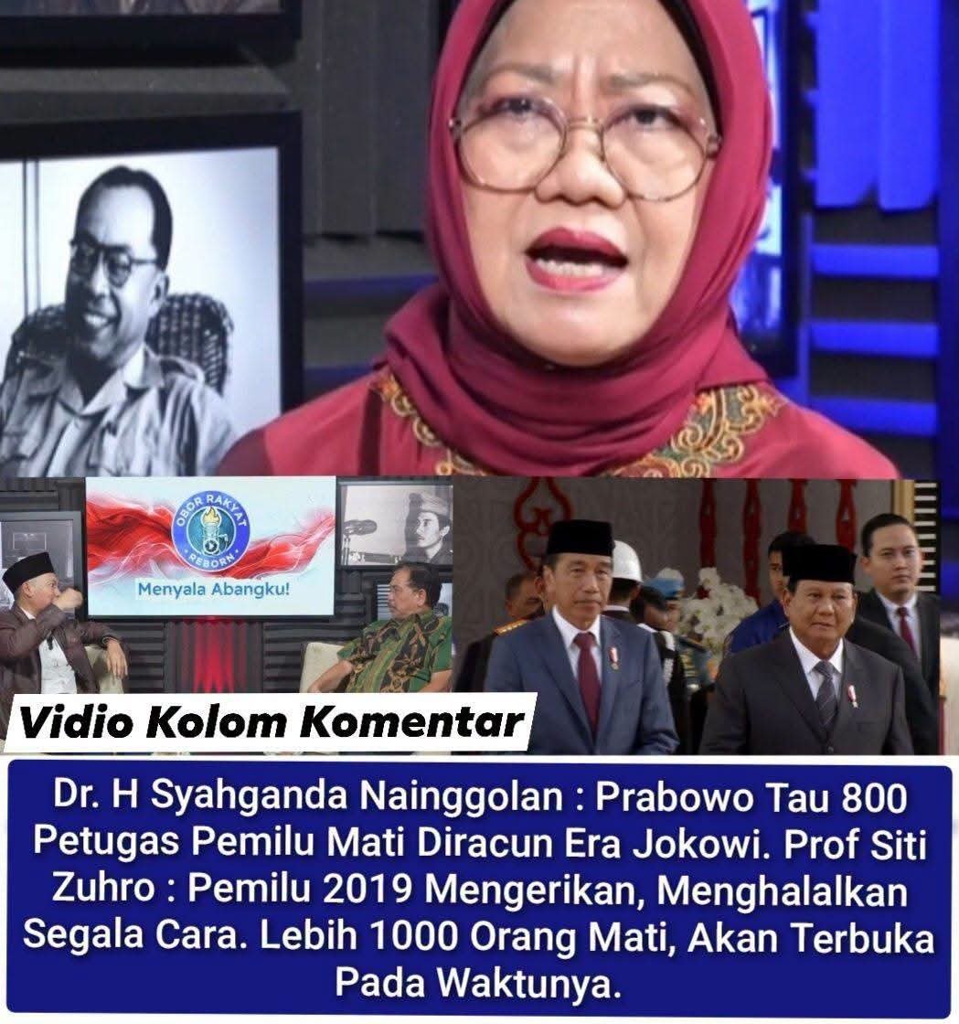 PngAdilnR4kyt's tweet photo. MIRIS..

KEJAHATAN SISTEMATIS.

Dr. SYAHGANDA N, PRABOWO TAU 800 PETUGAS PEMILU MATI DIRACUN ERA JOKOWI.

PROF SITI ZUHRO, PEMILU 2019 MENGERIKAN, MENGHALALKAN SEGALA CARA. LEBIH 1.000 ORANG MATI, AKAN TERBUKA PADA WAKTUNYA..‼️

#KorupsiMarakEraJokowi
#KorupsiMarakEraJokowi
🆘🆗 https://t.co/3cFVTbIBUM