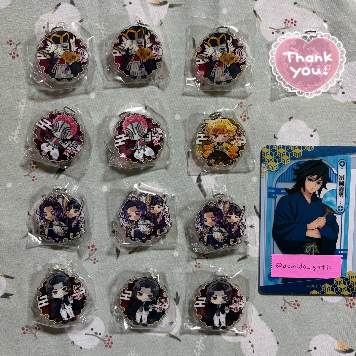 aomido_gytn's tweet photo. 【交換・譲渡】鬼滅の刃　ぴた！でふぉめ無限城編アクリルめじるしガチャマスコット
譲　童磨　猗窩座　善逸　しのぶ・カナヲ　無惨

求　義勇　又は定価＋送料

童磨の譲渡は無惨を同数お迎えください。

郵送希望
検索からでもお気軽にお声掛けください。 https://t.co/4KnwoEAmQ7