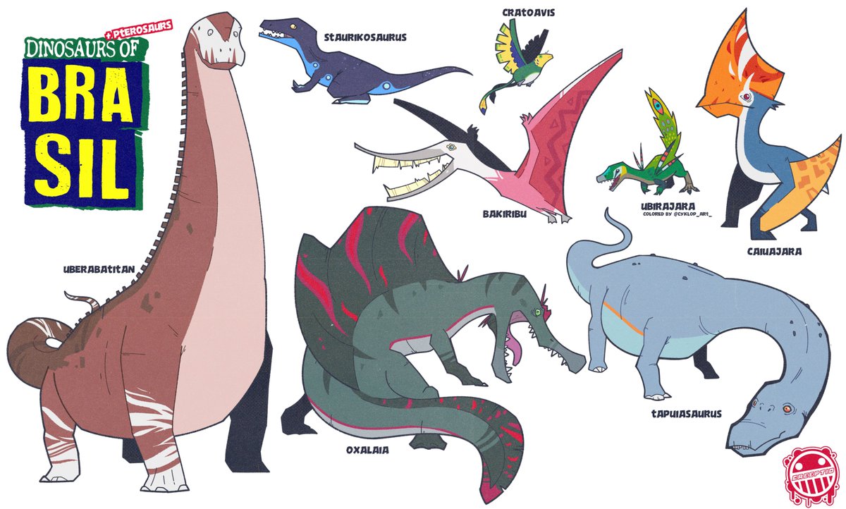 cre3ptid's tweet photo. Dinossauros do brasil #paleoart https://t.co/rWVHfFuBN7