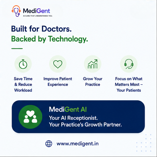 medigent_'s tweet photo. Your clinic deserves more than just a phone line. 🩺 MediGent AI helps doctors handle calls, automate appointments, follow up with patients, recover missed calls, and stay connected—so you can focus on what matters most: patient care. https://t.co/iDkpXcHH1b https://t.co/UsXOYUfKQv