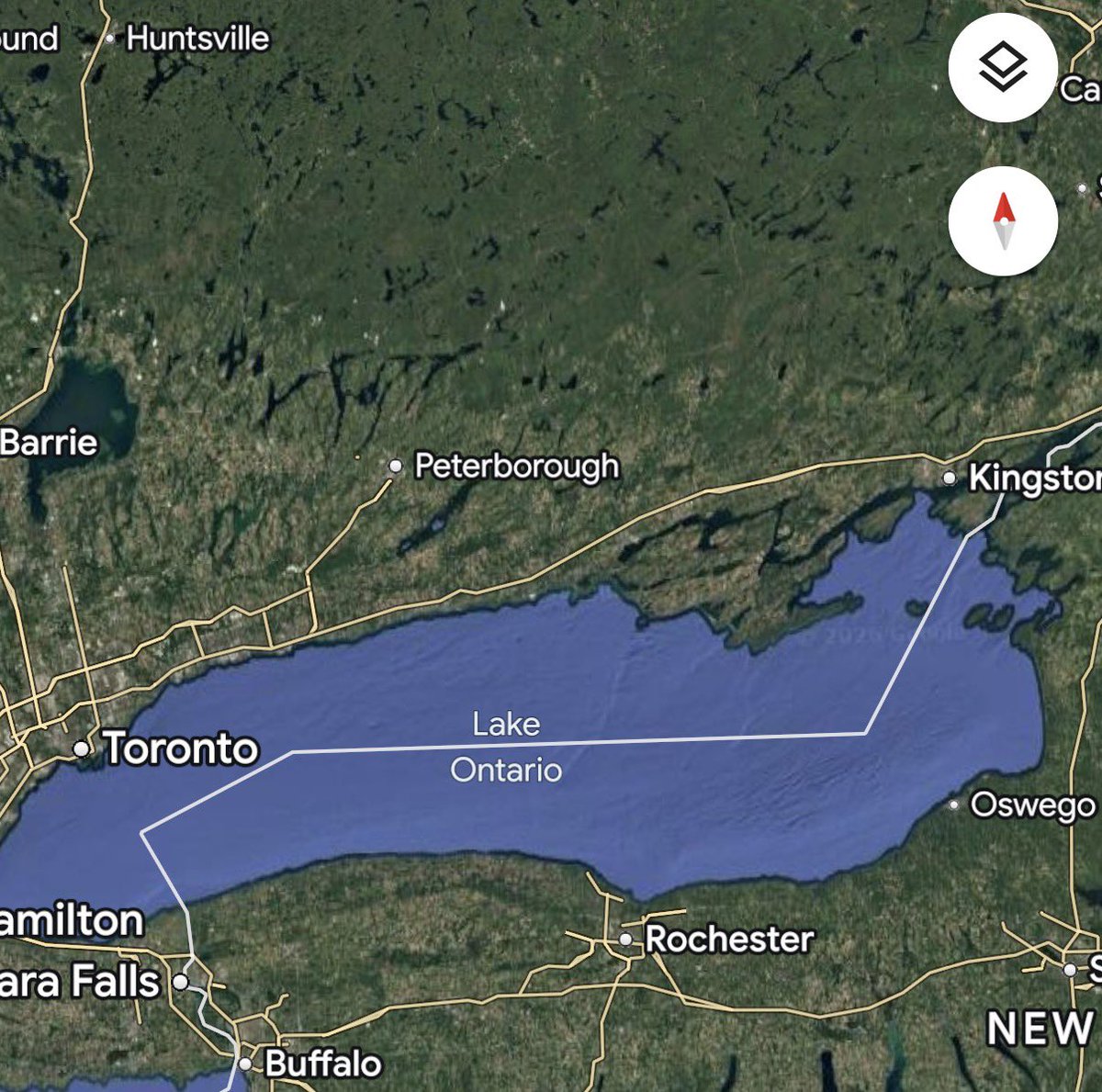 huberchef's tweet photo. @StevenCheung47 Just for you morons. The rest of the world sees Lake Ontario. How fucking stupid https://t.co/SI4bE6jpai