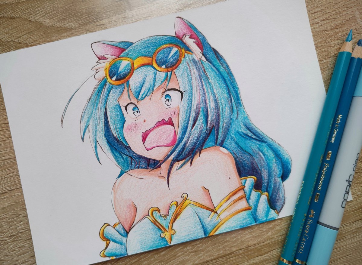 MagicGame1964's tweet photo. Sketch de Anime girl a lápiz de color y plumón 😸💙
#AnimeArt #MangaArt #AnimeDrawing #MangaDrawing #AnimeGirl https://t.co/qNEd9rZ4M5