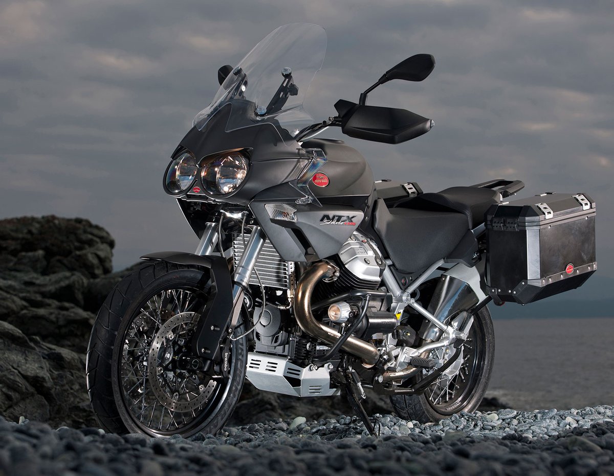 Moto_History's tweet photo. the Moto Guzzi Stelvio 1200 dual sport was a highly refined dualsport but did not sell well. #italianmotorcycles #motoguzzi #uniqueoffroadmotorcycle #lowvolumespecialtymotorcycle #motorcyclerider https://t.co/PtDhaWVevB