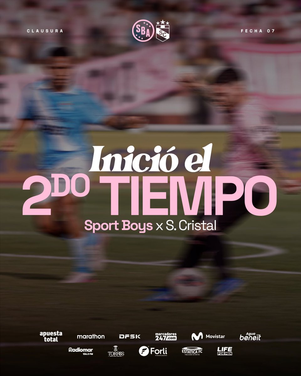 sportboys's tweet photo. ⏱️ ¡Inició el segundo tiempo!

Sport Boys Assn. 1️⃣ - 0️⃣ Sporting Cristal

#VamosBoysTodaLaVida
#MásCallaoQueLima https://t.co/Ws7uh5812O