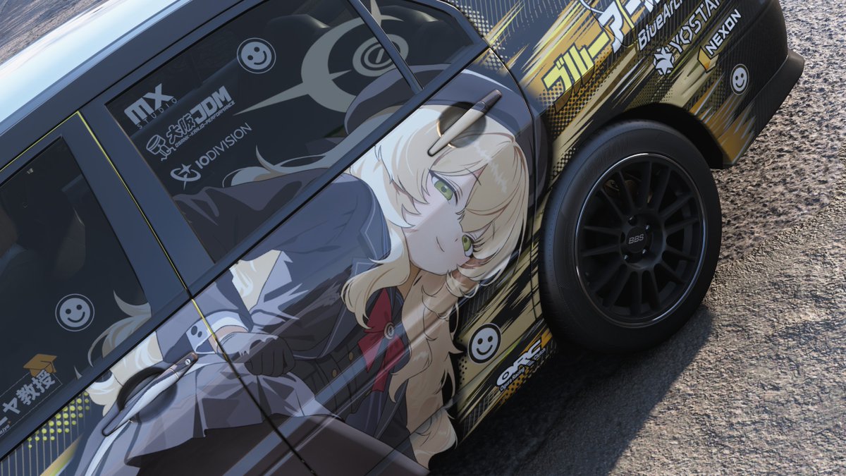 ZetBilly's tweet photo. I’ve really liked this P. Niyaniya design ever since I first saw it on the Honda Civic. Thank you so much for giving it a new life @CRC_Nagato . I especially love the pink lipstick and the sticker on the rear window — those details are really something special) https://t.co/L15zrasrIf