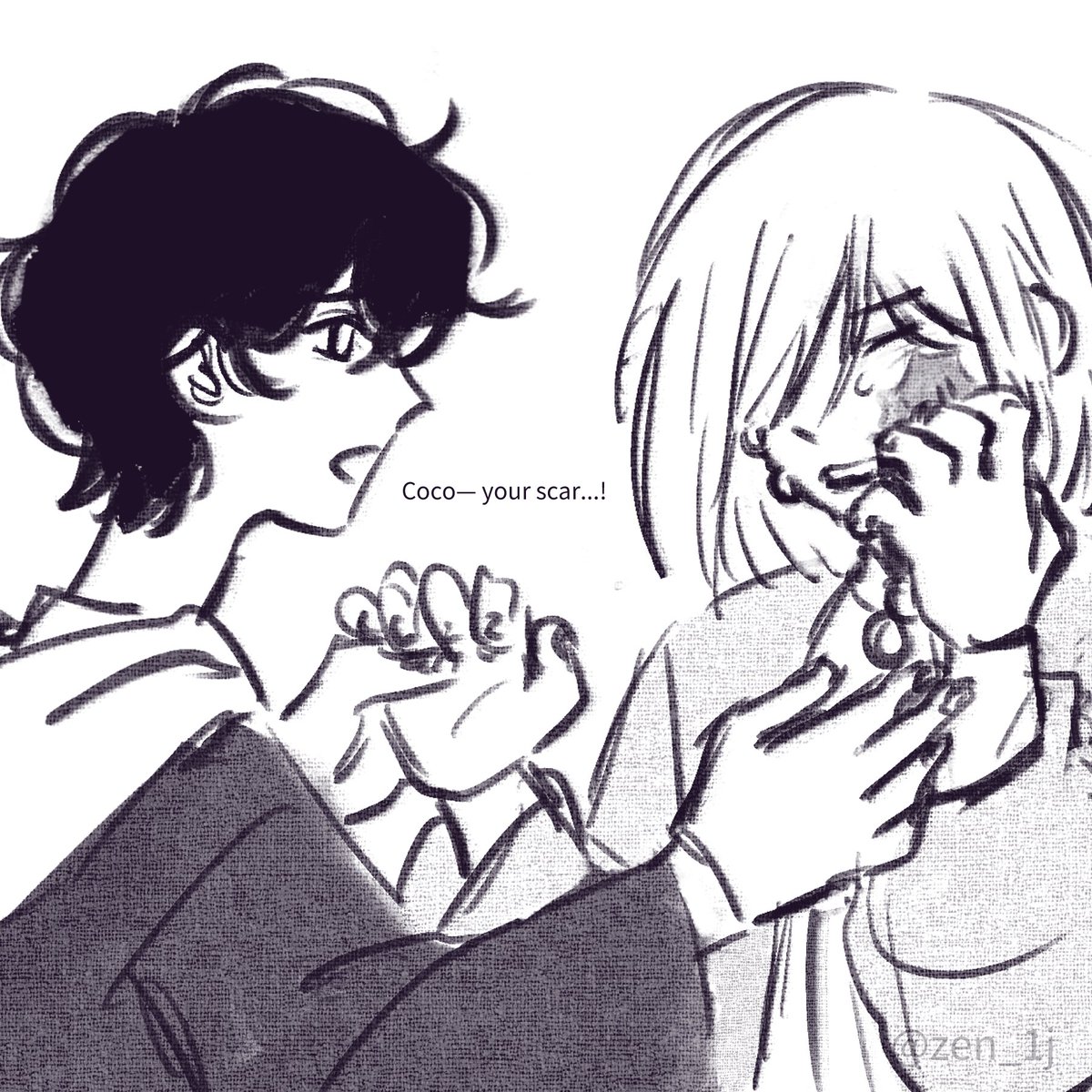 Zen_1j's tweet photo. Don't hurt yourself.
Day 6 : hurt/comfort
#arkco #arkcoweek2026 https://t.co/avSFFUjLJw