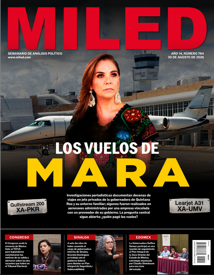 noticiasmiled's tweet photo. #DePortada
Esta semana en la portada de la #revistamiled : LOS VUELOS DE MARA
Investigaciones periodísticas documentan decenas de viajes en jets privados de la gobernadora de Quintana Roo y su entorno familiar; algunos fueron realizados en aeronaves administradas por una empresa vinculada con un proveedor de su gobierno. La pregunta central sigue abierta: ¿quién pagó los vuelos?
Más noticias en https://t.co/73EcAOyeMI Síguenos por todas nuestras plataformas de Grupo MILED
para estar al tanto de toda la información
más relevante.
#revistamiled #noticiasmiled #revistaMILED
#México #radioMILED