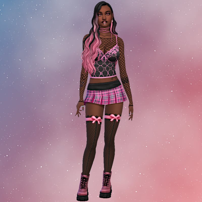 NicoleHayes1998's tweet photo. Here is my newest sim Violet Camelia! 
Pronouns are She/Her. 🩷🖤
#ShowUsYourSims #TheSims4 #SimsCreatorsCommunity
@SimsCreatorsCom https://t.co/E8WqRVPy0q