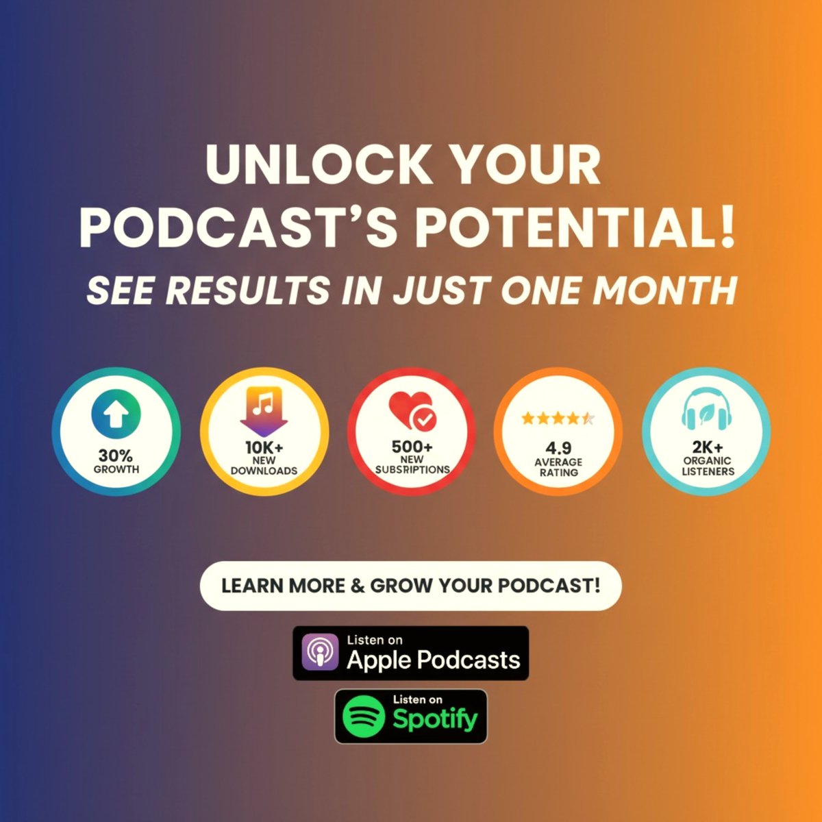 Roni35122's tweet photo. Unlock Your Podcast's Potential - 10K+ Downloads in 30 Days
Is your podcast stuck? 
See real results in just ONE MONTH!

✅ 30% Growth  
✅ 10K+ New Downloads  
✅ 500+ New Subscriptions  
✅ 4.9 Average Rating  
✅ 2K+ Organic Listeners 
#PodcastGrowth #PodcastMarketing https://t.co/ZQNj33S8OD