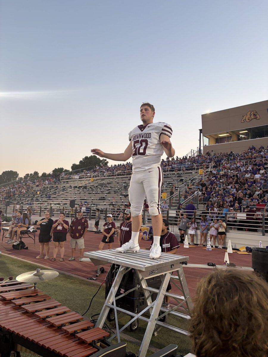BWDFootball's tweet photo. Special moment for one of our senior HAWGS getting to lead the band! https://t.co/pNpPQtC9kE