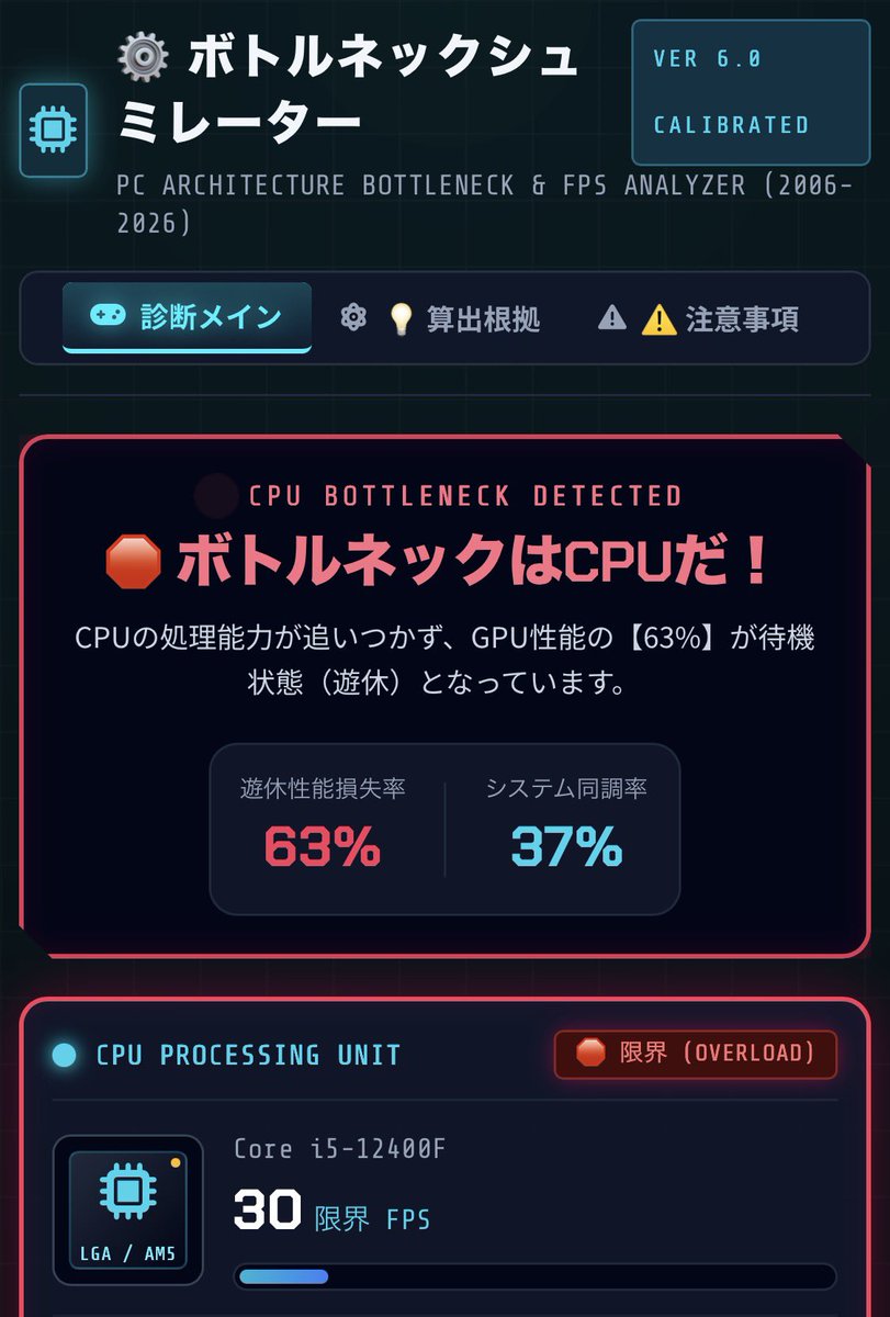 Y_CustomLife's tweet photo. 自作PCボトルネックシミュレータ作ってみたw
遊んでみて感想教えて！
https://t.co/TRCgwZyENe https://t.co/cRX1EGbgjk