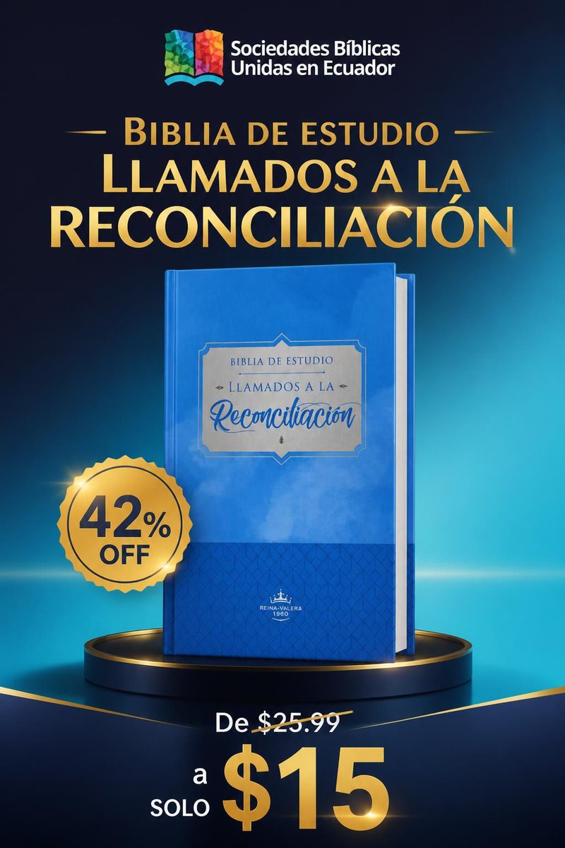 SBUEcuador's tweet photo. 📖 La Biblia que sana relaciones. Biblia de estudio Llamados a la Reconciliación con 500 notas sobre perdón y paz, ahora 42% OFF: de $25.99 a SOLO $15. Sepárala hoy 👉 https://t.co/UTcWPFnAzl #Biblia #Reconciliación #SBUEc https://t.co/mcCtFT1exe
