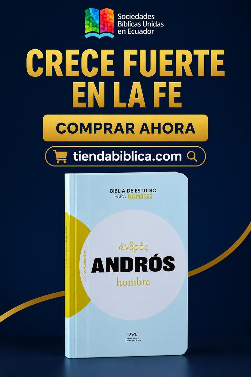 SBUEcuador's tweet photo. 💪 CRECE FUERTE EN LA FE. Biblia de estudio Andrós: 52 estudios, concordancia y herramientas para el varón de Dios. De $29.99 a $20 (33% OFF). 🛒 https://t.co/Rq459yVkub #Varones #SBUEc https://t.co/I55U3Ed35V