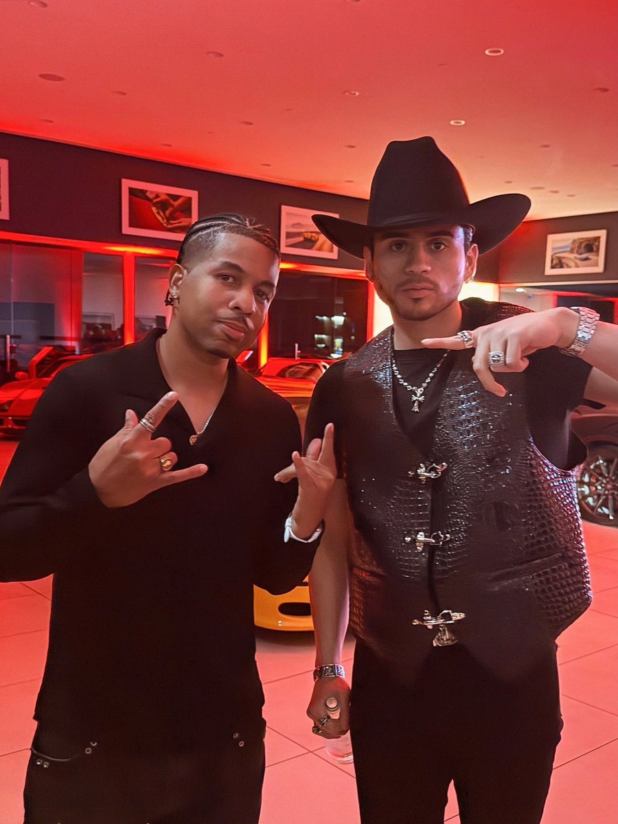 KevinROMAR's tweet photo. Got a call last minute to DJ for @FuerzaRegidafr FERRARI purchase party at @Ferrari 👀 

The lead singer JOP bought 9 of them thangs 😲, turned Ferrari into a whole music video shoot

#DJROMAR #FuerzaRegida #Ferrari 🏎️ https://t.co/b4MkM3x1h8