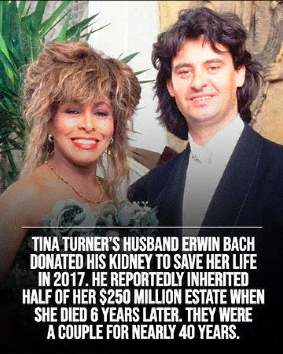 AXSTV's tweet photo. Tina Turner had hypertension, which affected her kidneys and required a lifesaving kidney donation from her husband, Erwin Bach, in 2017. After that, she wrote an essay for the Show Your Kidneys Love campaign, which spreads awareness about kidney disease. https://t.co/Y6vy8vq9A3
