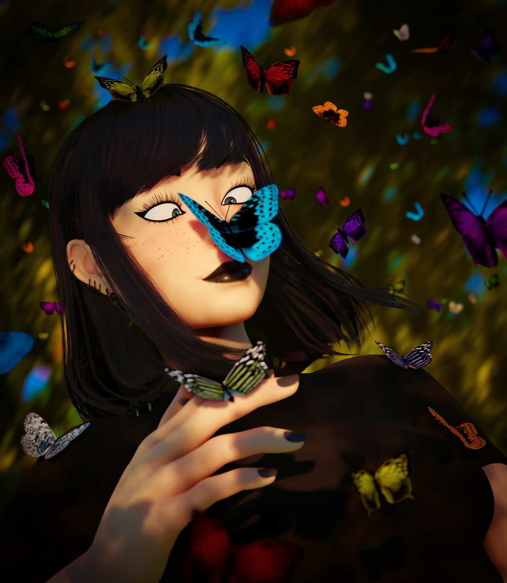 Marcypawn's tweet photo. Goth girl surrounded by colour.
#Blender #RenderHubContest https://t.co/bkQ0ZM5e3r