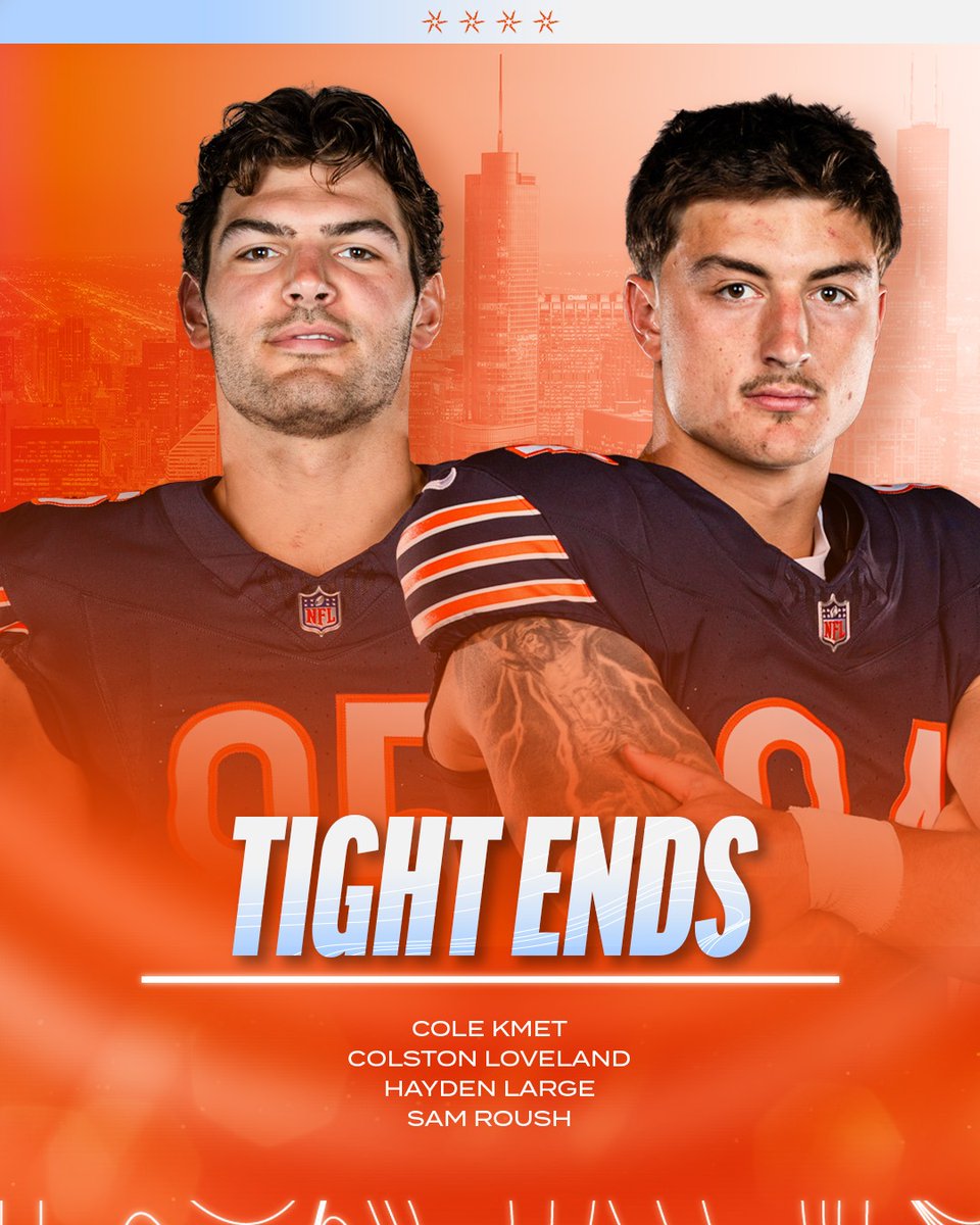ChicagoBears's tweet photo. Our initial 53-man roster 🐻⬇️