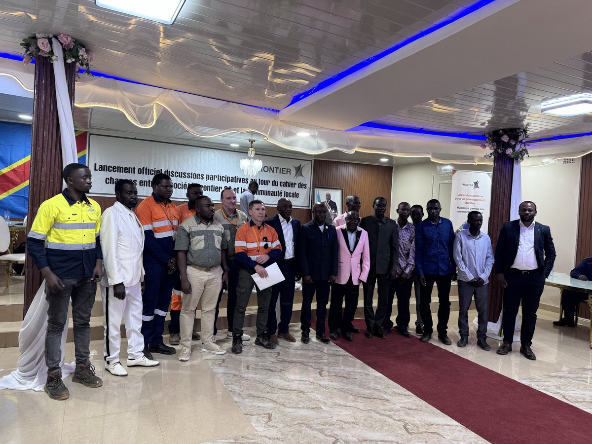 CongolaisOce's tweet photo. Le 18 août 2026, lancement officiel des discussions participatives autour du cahier des charges entre la société Frontier et la communauté locale. Une étape importante pour favoriser le dialogue, la participation communautaire et la recherche d’accords concertés. 🤝
#FrontierMine https://t.co/JYiEezvVpR
