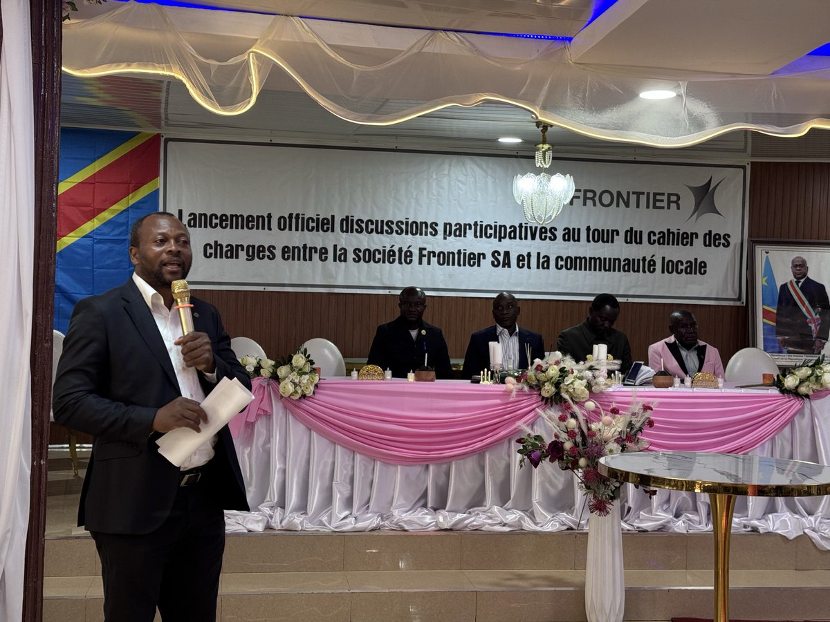 CongolaisOce's tweet photo. Le 18 août 2026, lancement officiel des discussions participatives autour du cahier des charges entre la société Frontier et la communauté locale. Une étape importante pour favoriser le dialogue, la participation communautaire et la recherche d’accords concertés. 🤝
#FrontierMine https://t.co/JYiEezvVpR