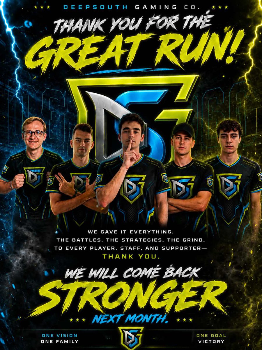 DSG_clash's tweet photo. 🛡️ DSG — AUGUST MONTHLY FINALS 🛡️

What a run 🔥

✨We congratulate our team on an incredible fight throughout the August Monthly Finals. 
✨We are extremely proud of every player and all their hard work...

💙September, we will back!  ⚔️

#DSG https://t.co/vHQubPrVr6