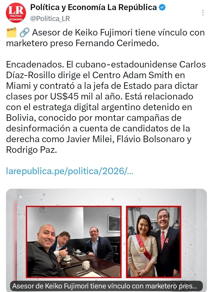 pieropedraza1's tweet photo. va saliendo a la luz como fueron manipuladas #Elecciones2026 y como es posible q una Org Criminal @FuerzaPopular y liderada x la DELINCUENTE MAFIOSA @KeikoFujimori haya salido electa Pdte,con la caída y prisión d @FerCerimedo_ok el desagüe se abrió y las ratas juran no conocerlo https://t.co/00cUzciLyh