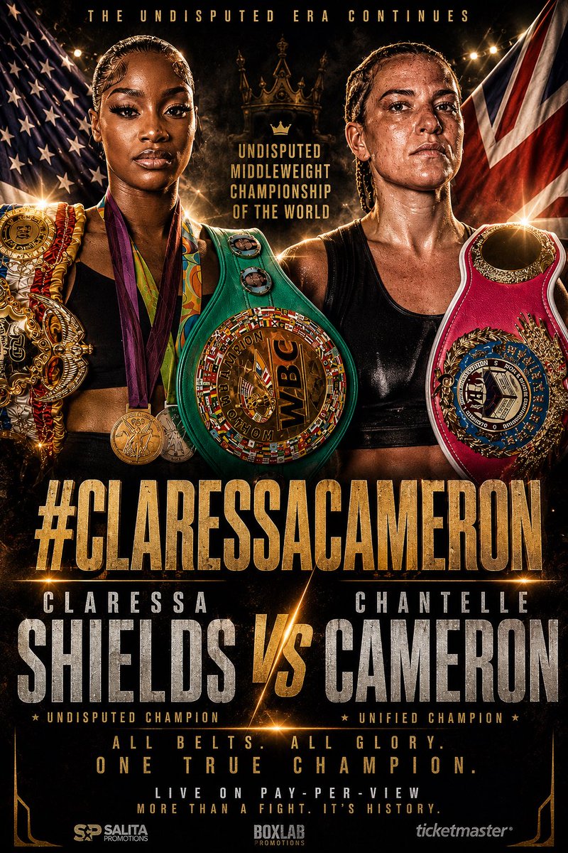 AlexiaApples's tweet photo. TWO P4P QUEENS👑 ONE FIGHT, ONE VICTORY🔥

#CLARESSACAMERON🔥

Who do you have winning this future bout? 

Claressa Shields , or Chantelle Cameron ⁉️😮‍💨

#TheBeautyInBoxingMedia https://t.co/KLDTqfT5oC