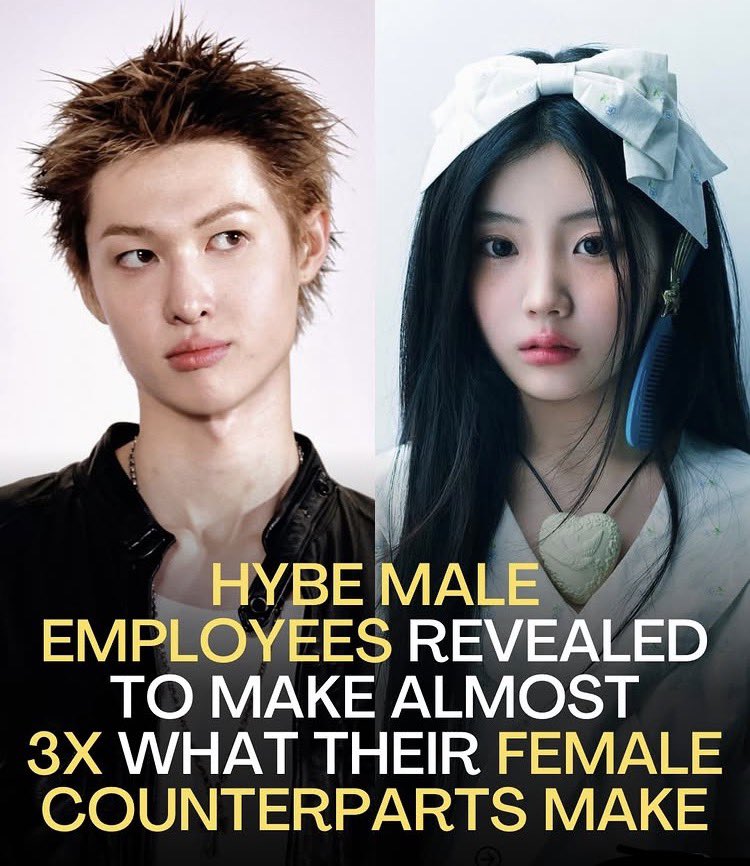 aespaerin's tweet photo. why is nobody talking about this 🤡🤡 hybe male employees make 3 times more than their female executives #FRAUDHYBE https://t.co/sToCs0eEdR