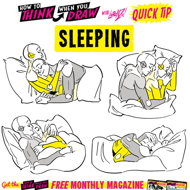 EtheringtonBros's tweet photo. SLEEPING POSE REFERENCES! To get the FREE monthly How to THINK When You draw digital MAGAZINE, (including NEW tutorials, a YEAR before they appear online) just tap the link in the bio HERE:  @etheringtonbros 
#anime #manga #comicart #conceptart #gamedev https://t.co/hTYI0xJJBu