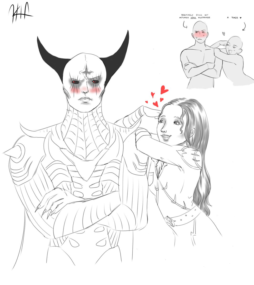 kat_the_hylian's tweet photo. I'm really kind of ass at drawing on my android tablet (I do most of my art on my wacom) but here's a silly sketch I did
Obviously standing on a stool bc Ahzzy is taaalllll

#DOOM #princeahzrak #yumeship #doomthedarkages https://t.co/B7Fj1Xsmru