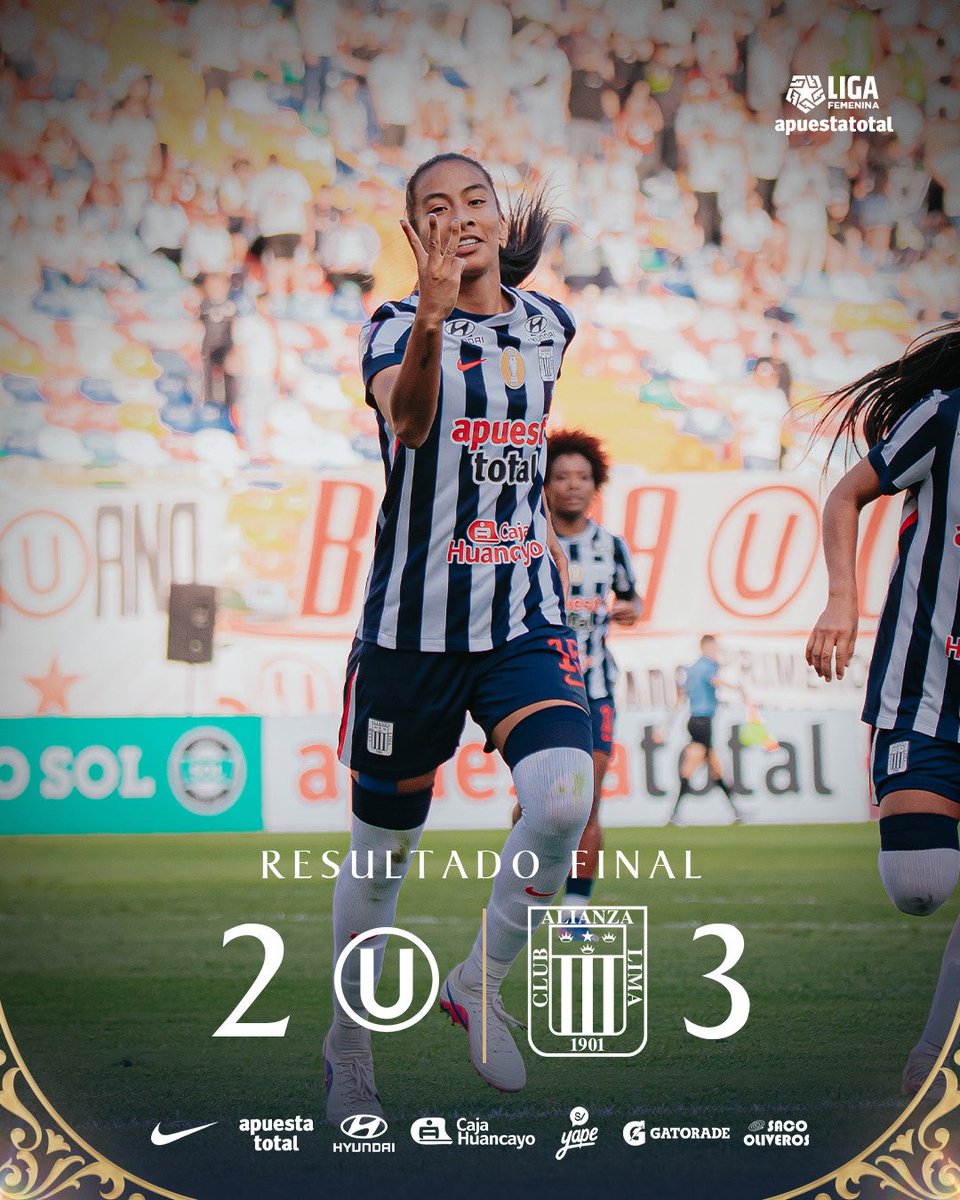 AlianzaLimaFF's tweet photo. ⚪️ ¡FINAL DEL PARTIDO! 🔵

🏆: Clausura Fecha 7 @ligafemlfpp

Universitario 2-3 @AlianzaLimaFF

¡GANÓ ALIANZA! 👏🏾
¡Vamos firmes por nuestro objetivo! 💙 https://t.co/8rTgDNjhud