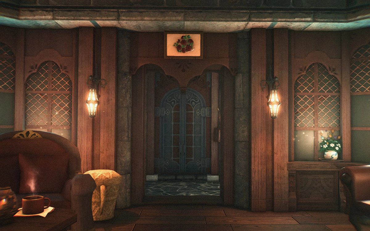 LeoLunari's tweet photo. [Small] Ishgardian Mansion's Entryway 🕯️

The entryway of an Ishgardian Nobility's home. It's just an entrance lobby, the main hall, and a small reading nook. FC chamber entrance will lead to the other rooms. (1/3) https://t.co/FuUsnfbAz6