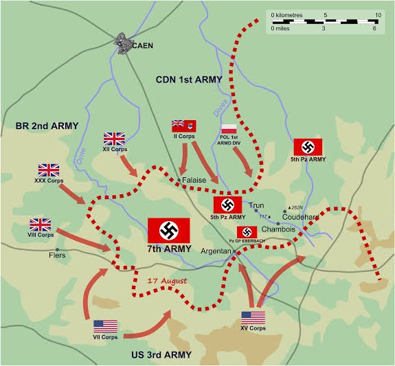 Clint_Davey1's tweet photo. The biggest German defeat in Normandy was the Falaise Pocket.

The actual closing of the Pocket was largely done by the Poles and Canadians, who had also done a lot of the hard attritional fighting around Caen, alongside the Brits.

I like it when these "minor" nations pull off decisive victories that decide the fate of a campaign. 

And this wasn't the only example.

Poles and Canadians were top-class soldiers in WW2. Fought well in Holland, in Italy, in France and in many other campaigns.