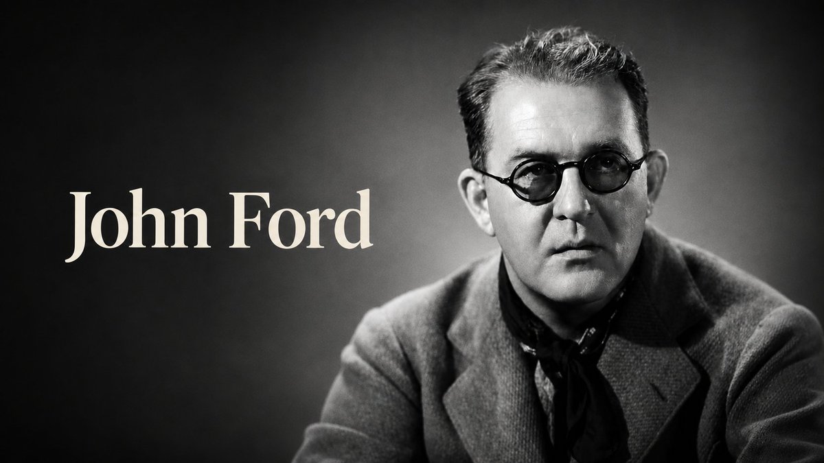 MaryJack97's tweet photo. John Ford didn't simply make Westerns. 

He helped create the visual mythology of America.

Across more than 130 films and a career spanning 50 years, Ford repeatedly returned to the same question: How does civilization emerge from chaos, and what does it cost to preserve it? https://t.co/IFBXoUf1M6