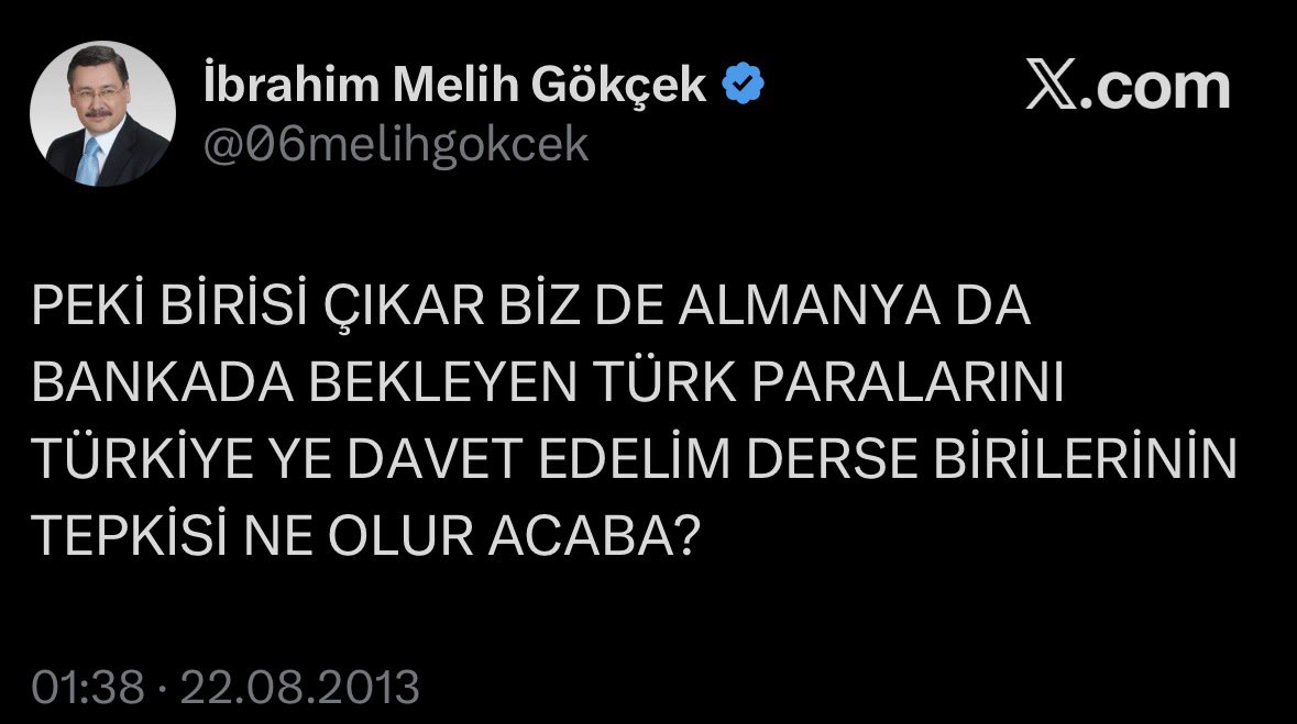 ismailari_'s tweet photo. Oğlu ve torununun Almanya vatandaşlığı almak istediğini açıklayan Melih Gökçek, daha önce Almanya’ya dair şunları söylemiş👇 https://t.co/SDRfpi8zhN