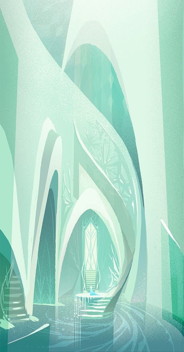 frostvldove's tweet photo. hands down one of my favourite brittney lee concept arts for frozen: elsa's ice palace. https://t.co/nVCDvKEQih