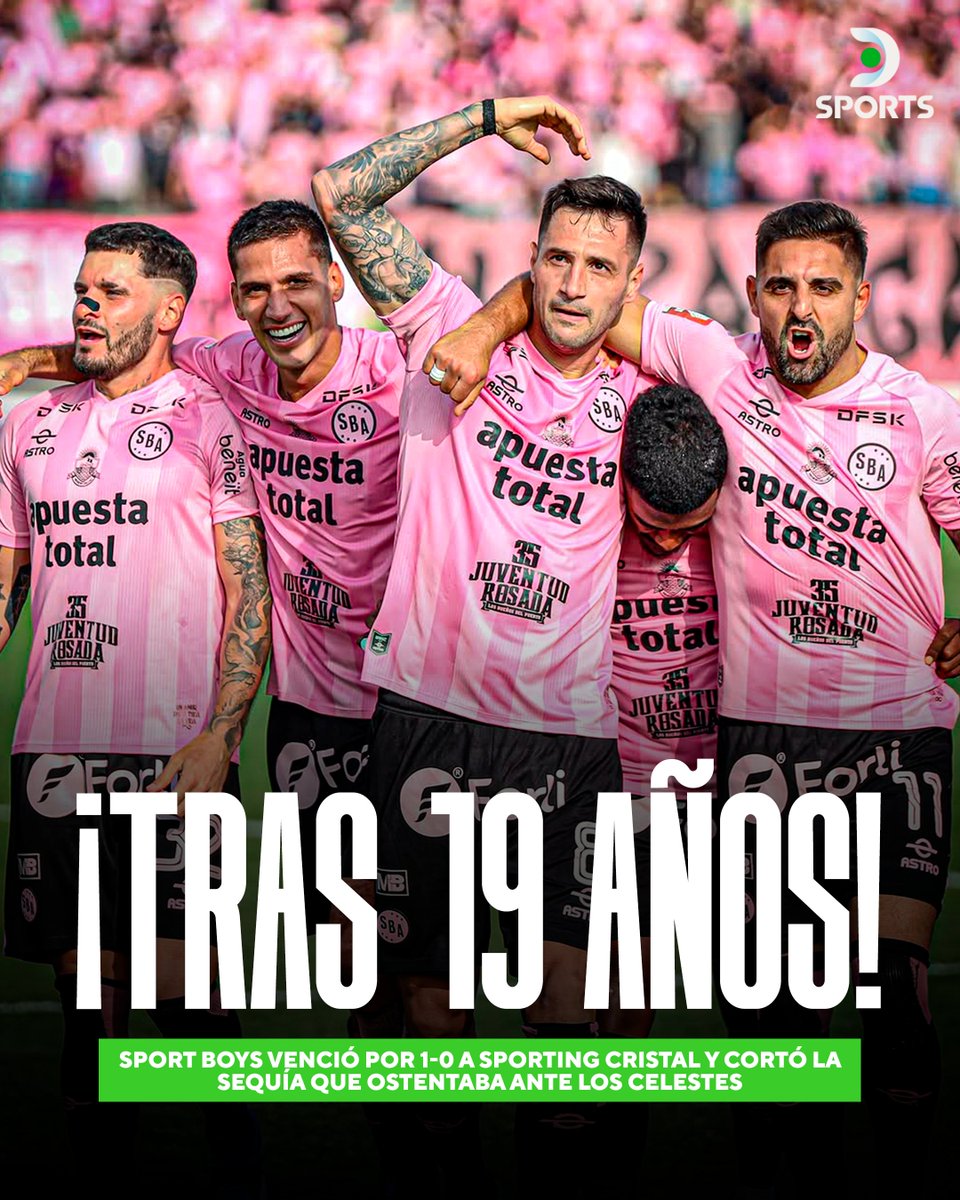 DSportsPE's tweet photo. BATACAZO EN EL CALLAO: ¡¡SPORT BOYS LE GANÓ A CRISTAL LUEGO DE 19 AÑOS!! 🩷🖤🏟️

⏩ Con gol de Nicolás Da Campo, la Misilera derrotó por 1-0 a los Celestes en la fecha 7 del Torneo Clausura.

📸 liga1 https://t.co/wDEd54J7nq